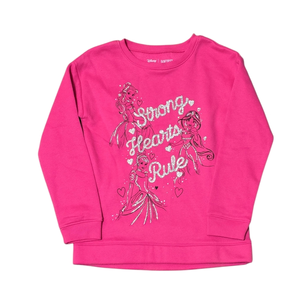 NWT Disney Jumping Beans Girls Fleece Crew Neck Sweater Pink 6X Princess Theme - Picture 6 of 6